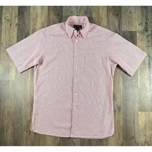 Ermenegildo Zegna Seersucker Striped Short Sleeve Button Up Shirt Italy Medium